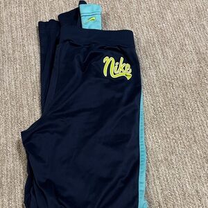 Kids Navy Blue and Light Blue Athletic Pants
